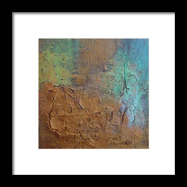 Abstract Framed Print featuring the painting Waiting For Rain by Monika Shepherdson