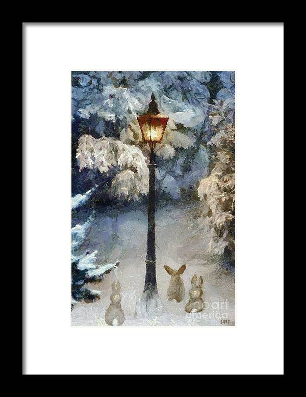 Winter Framed Print featuring the painting Waiting for Santa 2 by Dragica Micki Fortuna