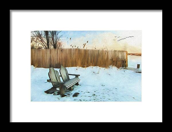 Chairs Framed Print featuring the photograph Waiting For Spring by Cathy Kovarik
