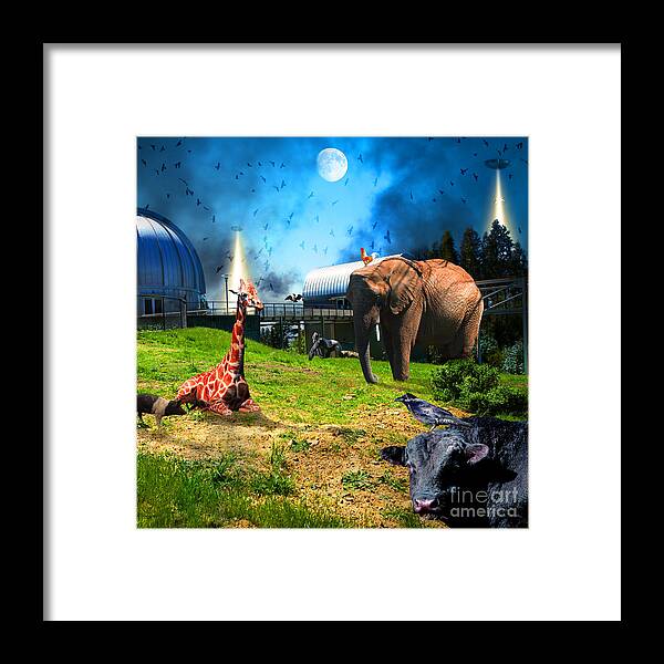 Wingsdomain Framed Print featuring the photograph Waiting To Be Abducted By The Visitors At The Chabot Space And Science Center In The Hills Of Oaklan by Wingsdomain Art and Photography