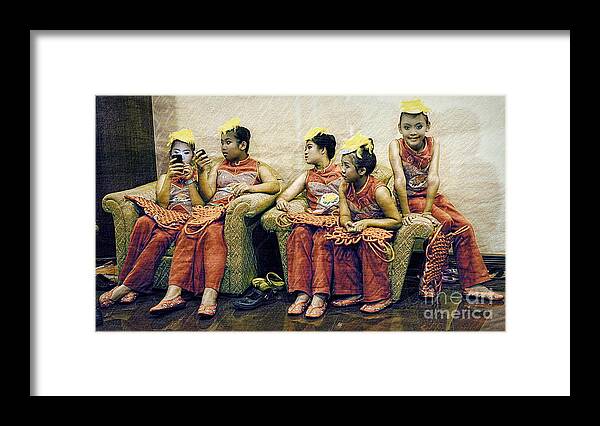 Child Framed Print featuring the photograph Waiting To Preform by Ian Gledhill