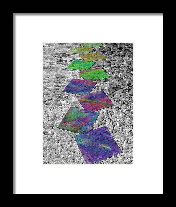 Abstract Framed Print featuring the digital art Walk Over the Rainbow by Klara Acel