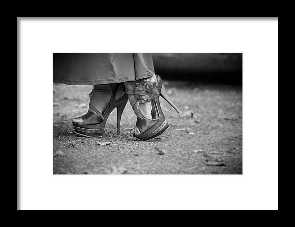 Fashion Framed Print featuring the photograph Walking In High Heels by Ester McGuire