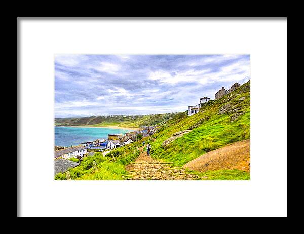 Cornwall Framed Print featuring the photograph Walking Into Sennen Cove On The Cornish Coast by Mark Tisdale
