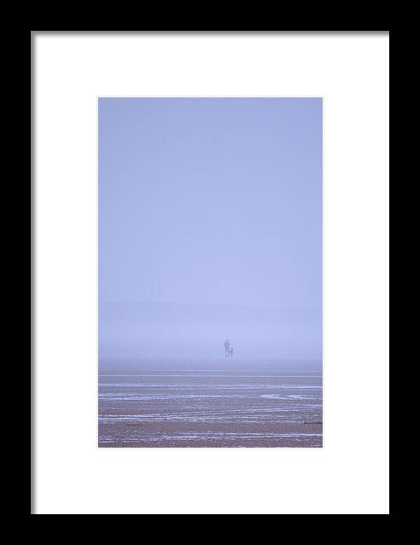 Walking Framed Print featuring the photograph Walking the dog in the mist by Spikey Mouse Photography