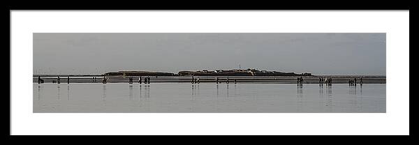 Hilbre Island Framed Print featuring the photograph Walking the Wall by Spikey Mouse Photography
