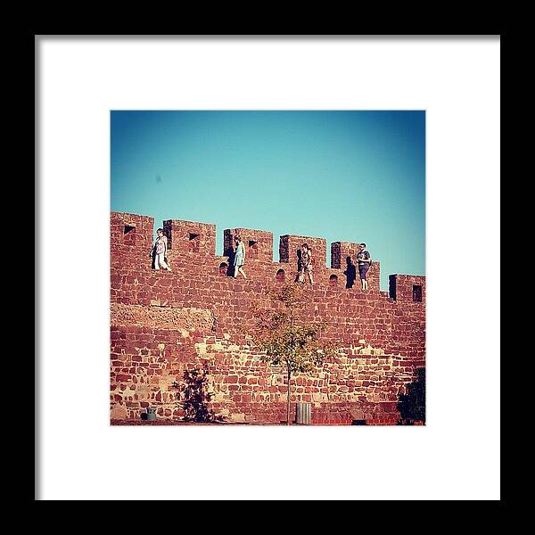 Myfamily Framed Print featuring the photograph Walking The Walls #myfamily #castle by Alan Gould