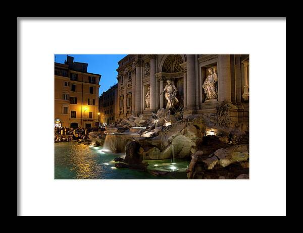 Pedestrian Framed Print featuring the photograph Walking Through Rome At Night by Mitch Diamond