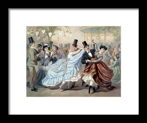 Valse Framed Print featuring the painting Waltz at the Bal Mabille Avenue Montaigne Paris by Charles Vernier