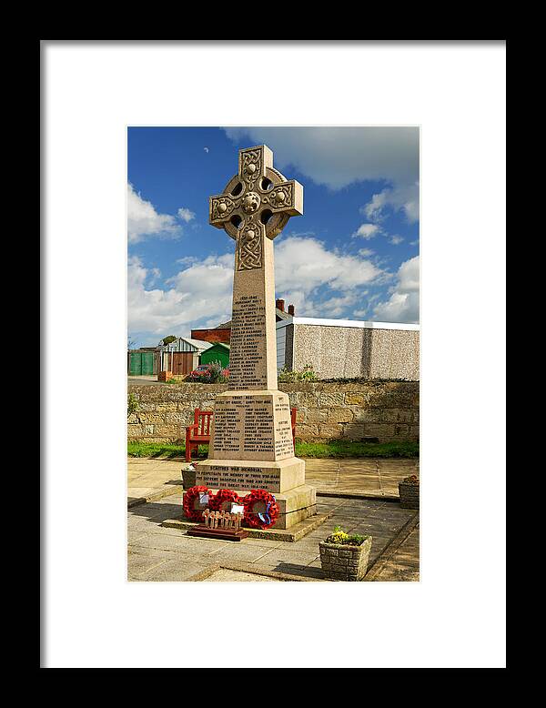 Britain Framed Print featuring the photograph War Memorial - Staithes by Rod Johnson