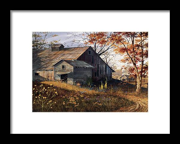 Landscape Framed Print featuring the painting Warm Memories by Michael Humphries