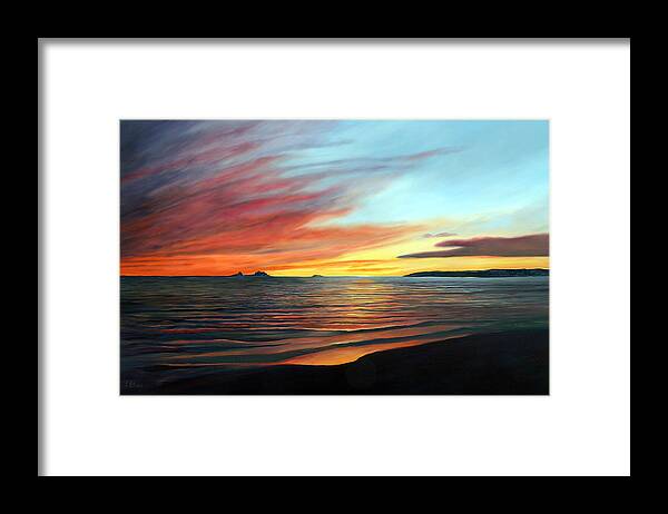 Gold Framed Print featuring the painting Warm Summer Nights by Cynthia Blair