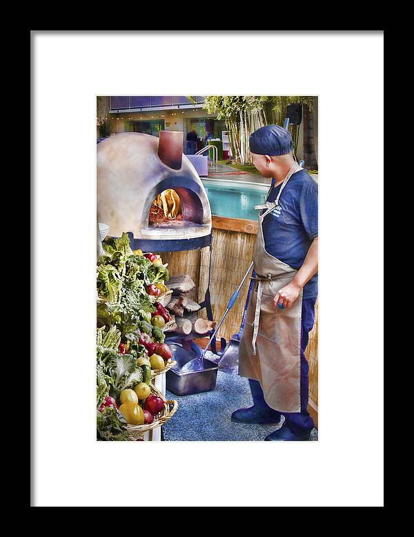 Warming The Pizza Oven Framed Print featuring the photograph Warming the Pizza Oven by Chuck Staley