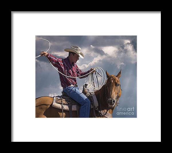 Warming Up To Rodeo Framed Print featuring the photograph Warming Up To Rodeo by Priscilla Burgers