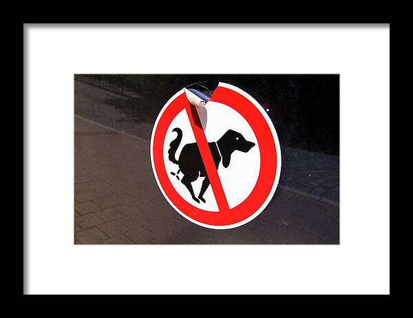 Sign Framed Print featuring the photograph Warning To Dog Owners by Mark Williamson