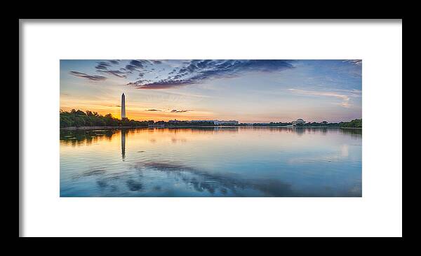 Tidal Basin Framed Print featuring the photograph Washington DC Panorama by Sebastian Musial