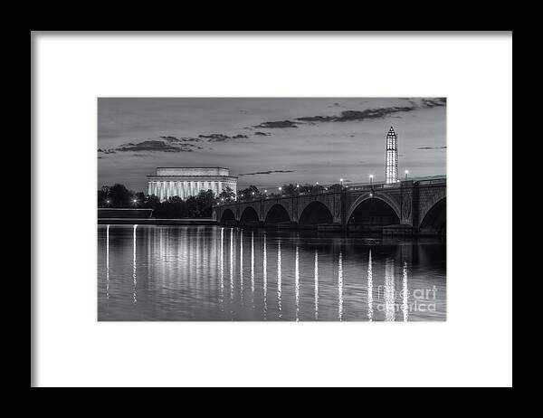 Clarence Holmes Framed Print featuring the photograph Washington Landmarks at Dawn II by Clarence Holmes