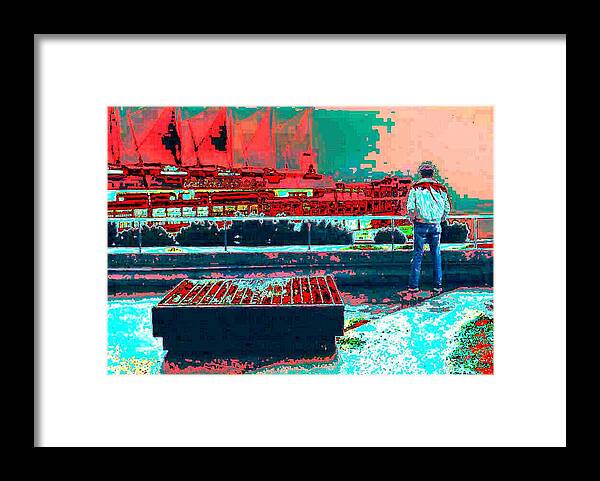 Abstract Framed Print featuring the digital art Watching by Lyle Crump
