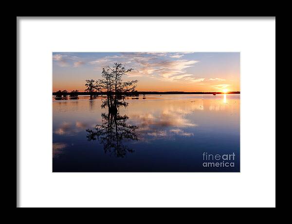 Fall Framed Print featuring the photograph Watching the Sunset at BA Steinhagen Lake Martin Dies Jr. State Park - Jasper East Texas by Silvio Ligutti