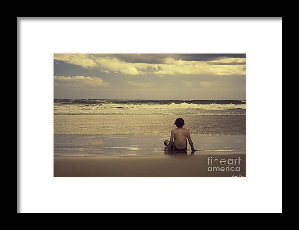 Surf Framed Print featuring the photograph Watching the Waves by Linda Lees