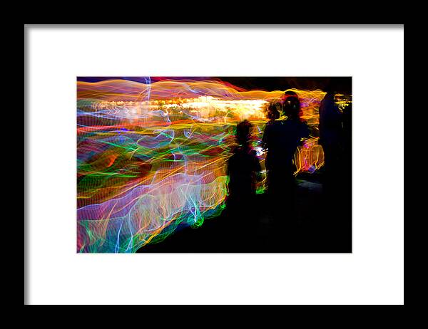 Water Framed Print featuring the photograph Watching The Woven Light Parade by Christie Kowalski