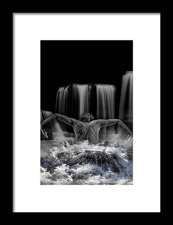 Digital Design Framed Print featuring the digital art Water dance by Angel Jesus De la Fuente