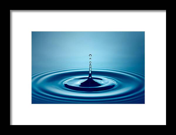 Water Framed Print featuring the photograph Water Drop Splash by Johan Swanepoel