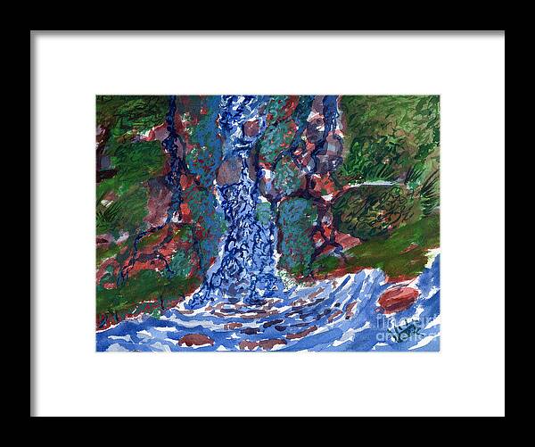 Landcsape Framed Print featuring the painting Water Rush by Victor Vosen