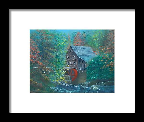 Water Wheel House Framed Print featuring the painting Water wheel house by Dawn Nickel