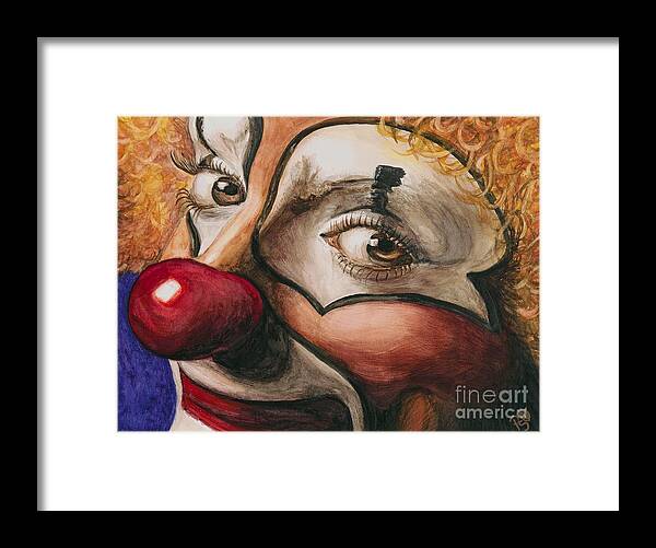 Clown Framed Print featuring the painting Watercolor Clown #1 by Patty Vicknair