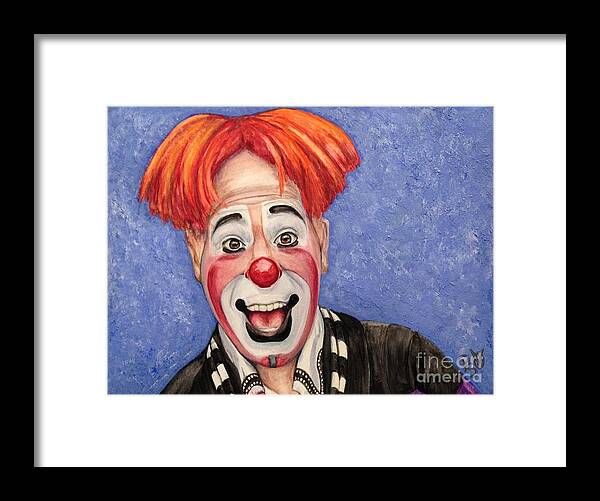 Ryan Combs Framed Print featuring the painting Watercolor Clown #7 Ryan Combs by Patty Vicknair