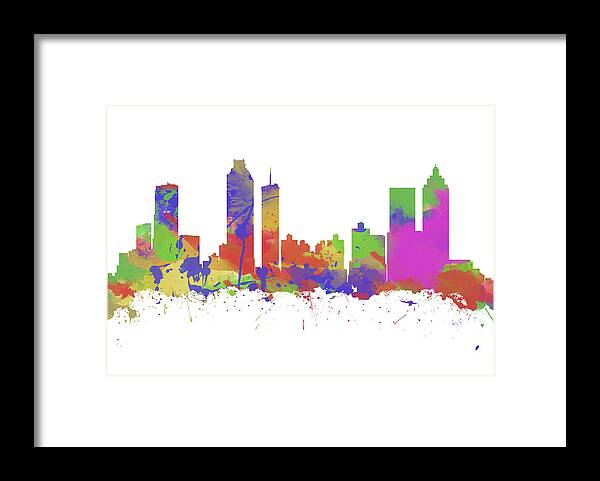 Atlanta Framed Print featuring the photograph Watercolor print of the skyline of Atlanta Georgia by Chris Smith