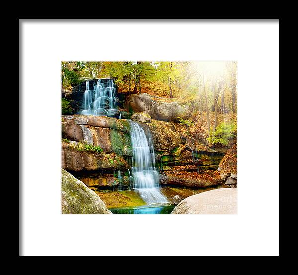 Waterfall Framed Print featuring the photograph Waterfall art by Boon Mee