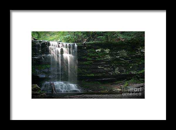 Waterfall Framed Print featuring the photograph Waterfall at Ricketts Glen by E B Schmidt