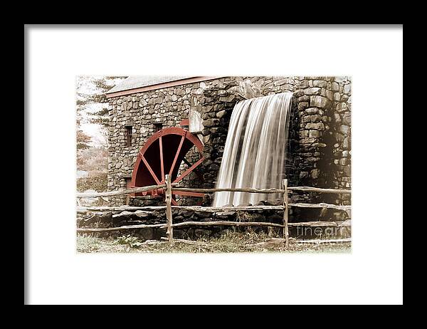 Waterfall Framed Print featuring the digital art Waterfall at the Mill by Jayne Carney