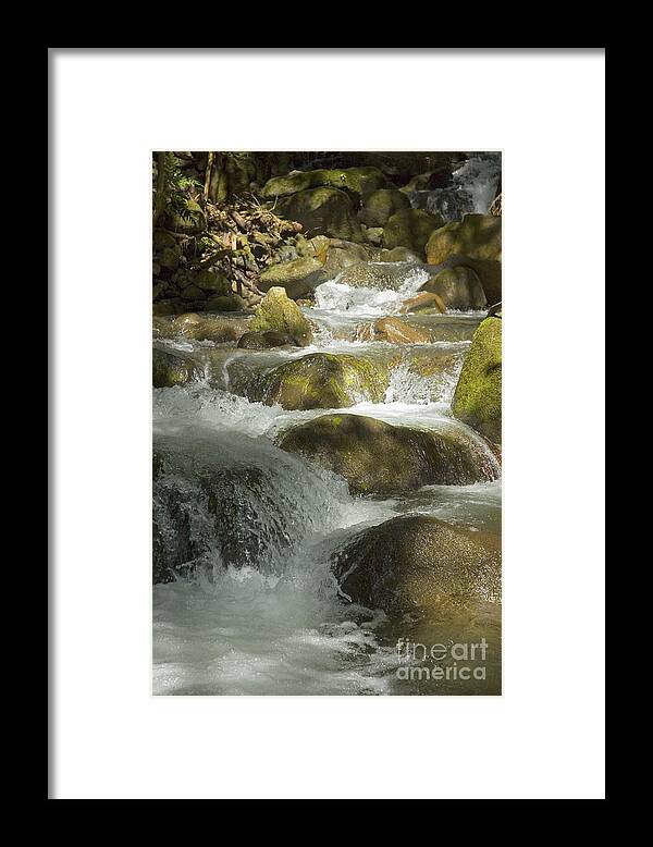 Costa Rica Framed Print featuring the photograph Waterfall in Costa Rica. by Vanessa D -