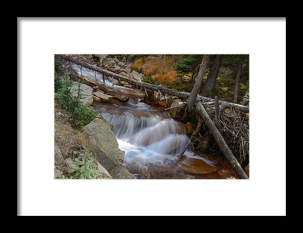 Waterfall Framed Print featuring the photograph Waterfall near Breckenridge by David Yack