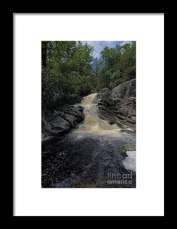West Virgina Waterfalls Framed Print featuring the photograph Waterfall on Big Run River stream by Dan Friend