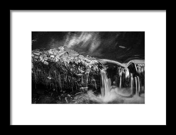 Waterfalls Framed Print featuring the photograph Waterfalls Childs National Park Painted BW  #1 by Rich Franco