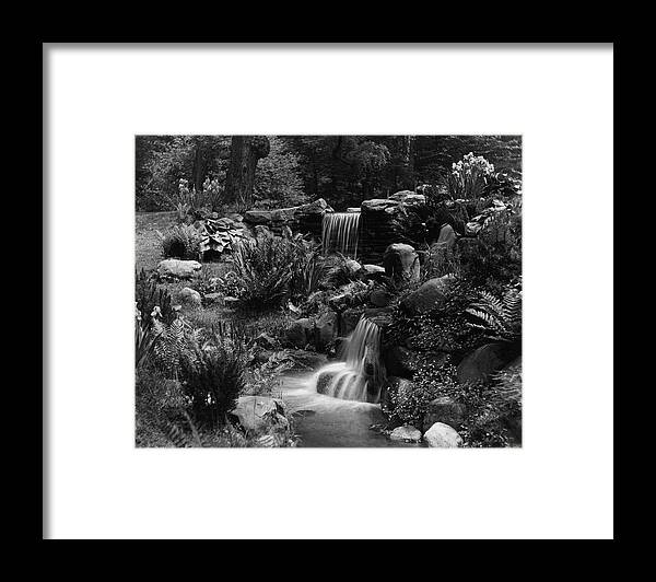 Exterior Framed Print featuring the photograph Waterfalls On The Mr J B Van Sciver Estate by Richard Rothe