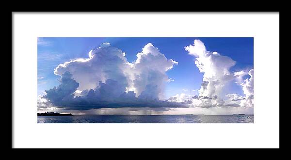 Thunderstorms Framed Print featuring the photograph Waterfalls over Florida Bay filtered by Duane McCullough