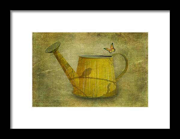 Art Framed Print featuring the photograph Watering Can with Texture by Tom Mc Nemar