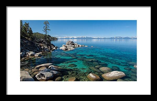Lake Tahoe Waterscape Framed Print featuring the photograph Waterscape P5127093 by Martin Gollery