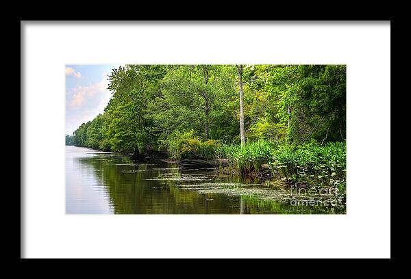 Scenic Framed Print featuring the photograph Waterway To Sandy Island by Kathy Baccari