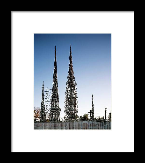 Watts Tower Framed Print featuring the photograph Watts Towers by Carol M. Highsmith Archive, Library Of Congress/science Photo Library