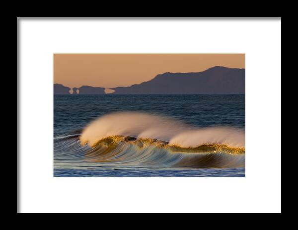 Composite Framed Print featuring the photograph Wave and Island 73A5281 by David Orias