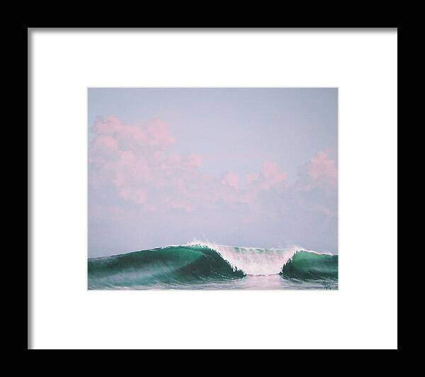 Wave Framed Print featuring the painting Wave at Twilight by Philip Fleischer