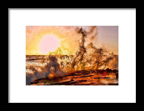 Wave Framed Print featuring the photograph Wave Crasher La Jolla By Diana Sainz by Diana Raquel Sainz