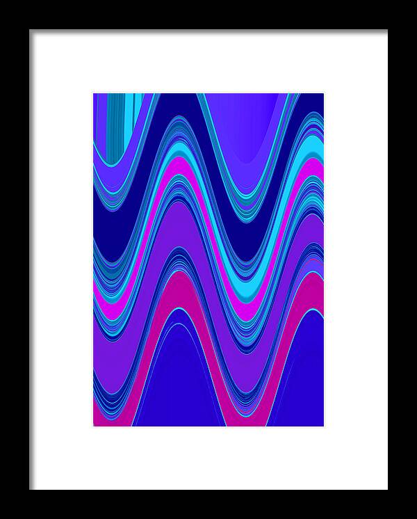 Wave Blue Framed Print featuring the digital art Wave II by Phillip Mossbarger