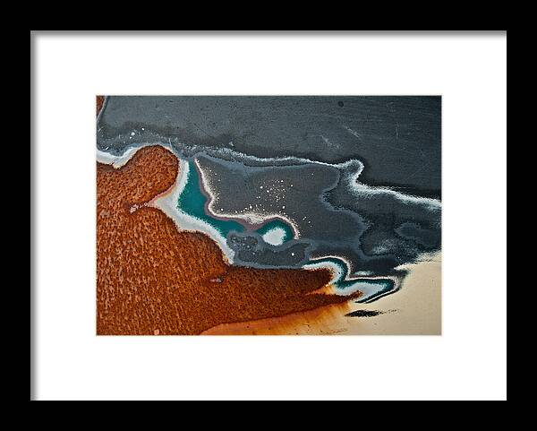Abstract Framed Print featuring the photograph Wave On Sand by Jani Freimann